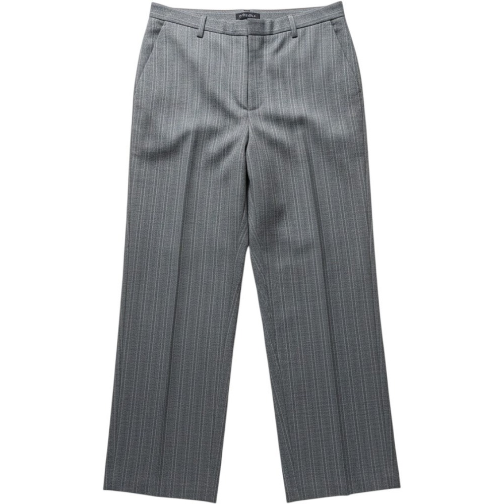 Vintage Gray Pinstripe Wide Leg Trousers Women Size 10 Elastic Waist Dress Pants